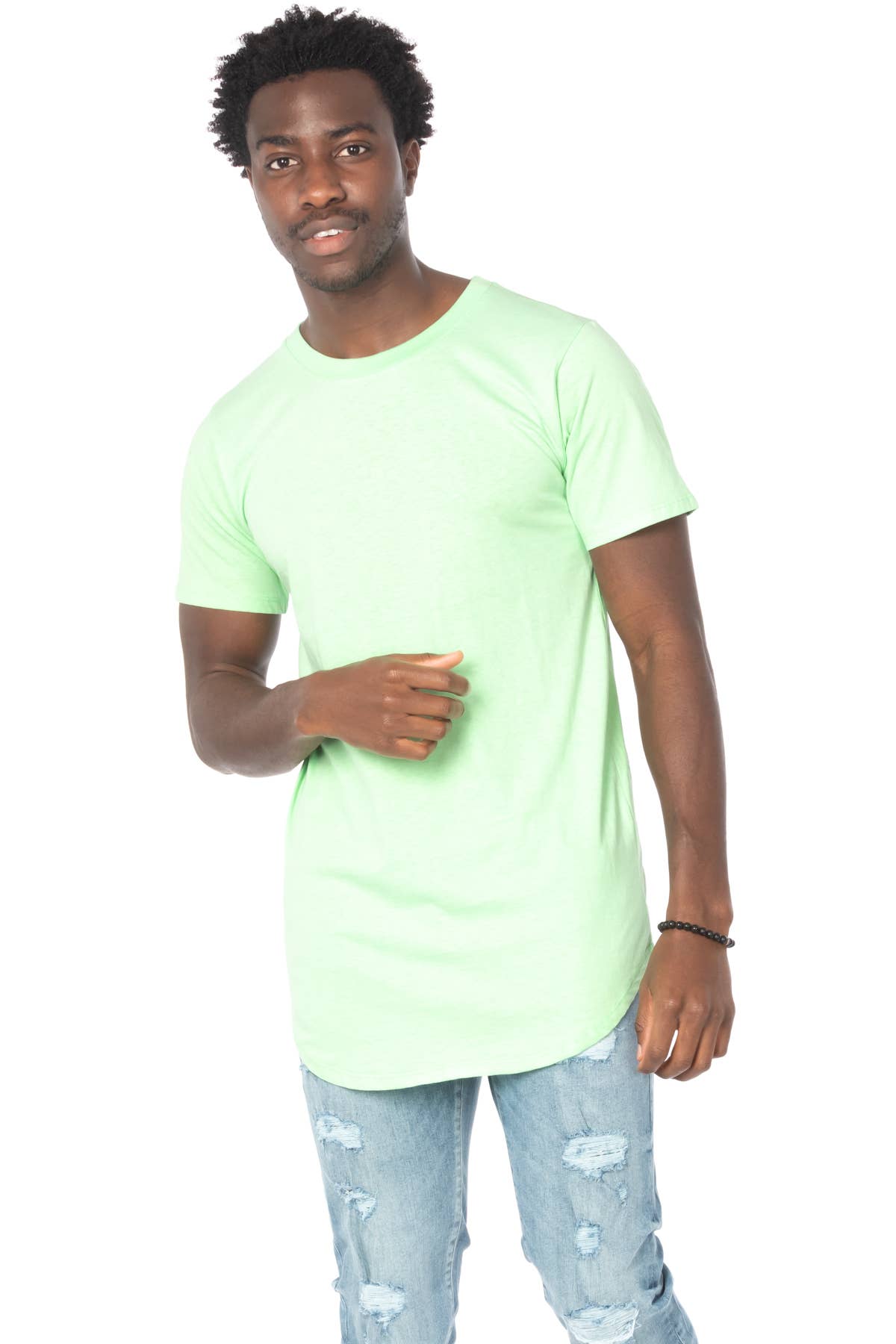 Hawks Bay - Men's Hem Curve Premium Cotton Crew Neck T-Shirt