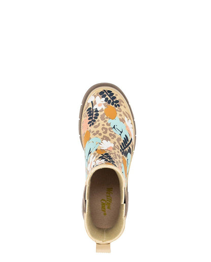 Western  hide rain boot Women's Leopard Floral Chelsea Rain Boot - Taupe