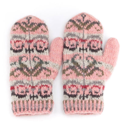 Natalia Wool Mittens with Fair Isle Knit Pattern